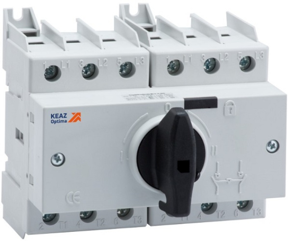 Изображение товара Выключатель-разъединитель КЭАЗ 332083 Реверсивный 3 полюса 100 А