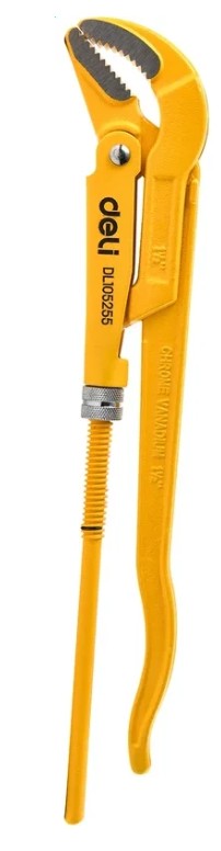 

Ключ Deli DL105255 трубный рычажный ключ №2 с изогнутыми губками 420мм, раскрытие губок 0-55мм, сталь Cr-V, DL105255