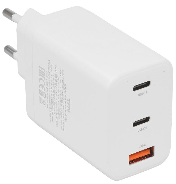 

Зарядное устройство сетевое TFN TFN-WC-65W-2113-WH GAN A+C+C 65W без кабеля white, TFN-WC-65W-2113-WH