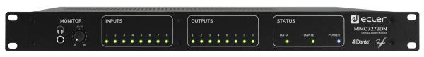 Изображение товара Цифровая программируемая аудиоматрица Ecler MIMO7272DN 8 аналогов 64 цифровых каналов Dante AES67