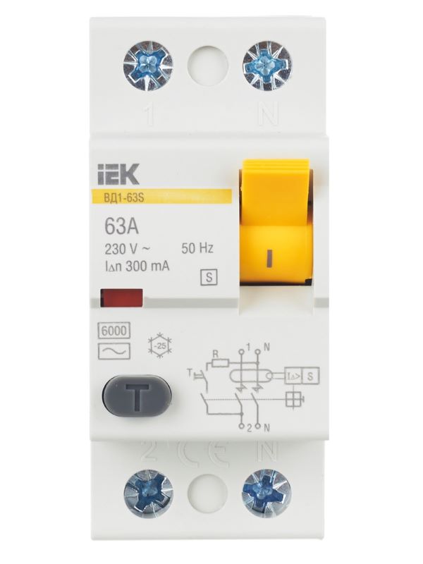 

УЗО IEK MDV12-2-063-300 ВД1-63S 2Р 63А 300мА, MDV12-2-063-300