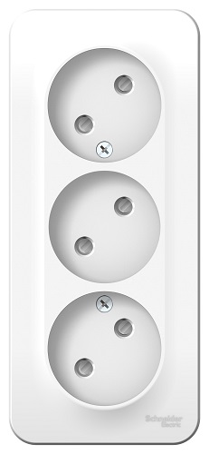 

Розетка Schneider Electric BLNRA001311 3-я б/з со шторками 16А, 250В, изолир. пластина (белый) наруж, BLNRA001311