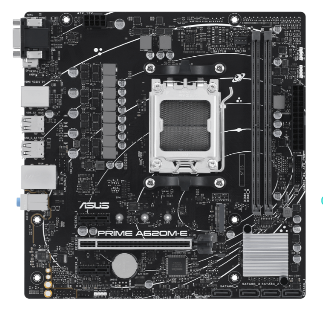 

Материнская плата mATX ASUS PRIME A620M-E-CSM (AM5, AMD A620, 2*DDR5 (7200), 4*SATA 6G RAID, M.2, 3*PCIE, Glan, VGA, HDMI, VGA, 4*USB 3.2, 4*USB 2.0), PRIME A620M-E-CSM