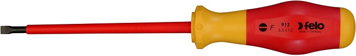 

Отвертка диэлектрическая Felo 91305590 шлицевая SL5,5x1,0x125, 91305590
