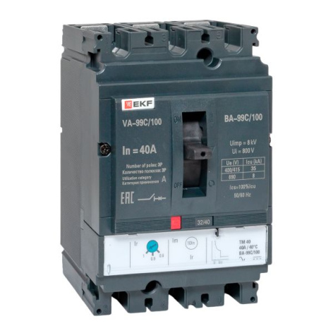 фото Автоматический выключатель в литом корпусе  EKF mccb99C-100-40 в Красноярске