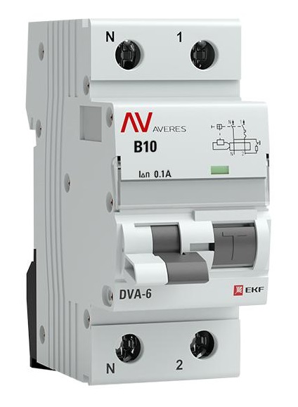 

Автомат дифференциальный EKF rcbo6-1pn-10B-100-ac-av DVA-6 1P+N 10А (B) 100мА (AC) 6кА AVERES, rcbo6-1pn-10B-100-ac-av