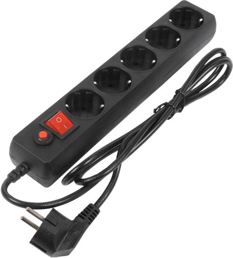 Изображение товара Сетевой фильтр Filum FL-SP3-5-5M-BL с пятью розетками и кабелем 5 метров