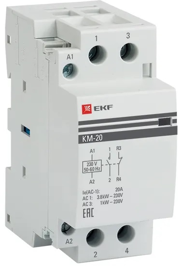 

Контактор EKF km-2-20-11 КМ 20А NО+NC (2 мод.), km-2-20-11