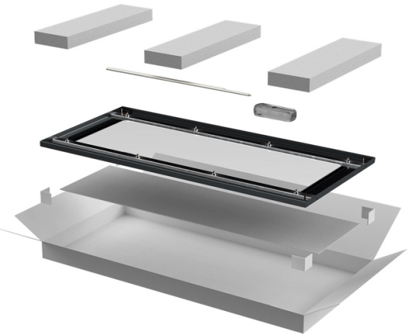 Изображение товара Стеклянная дверь для шкафа ITK LE05-47U6X-DR серия LINEA E черная