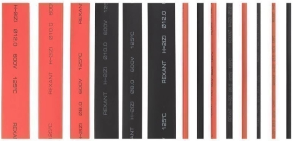 Изображение товара Набор термоусаживаемых трубок Rexant MAXIMUM 2:1 0.1 м разноцветный для изоляции и защиты