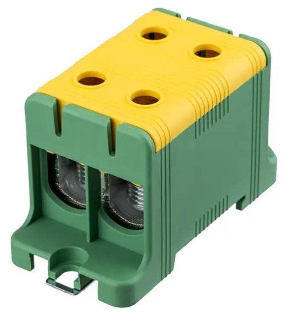 

Клемма вводная Rexant 11-2117 силовая КВС 16-95мм 2-рядная желто-зеленая PE распределительная, 11-2117