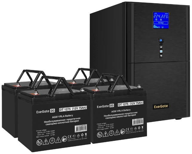 

Комплект Exegate SineTower SZ-5000.LCD.AVR.2SH.1C13.T.RJ.USB EX296892RUS ИБП EX295991RUS + батарея 75Aч EX282983RUS 4шт (инвертор, синус, для котла) 5, SineTower SZ-5000.LCD.AVR.2SH.1C13.T.RJ.USB