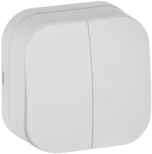 

Выключатель двухклавишный IEK EVH20-K01M-10 GLORY для открытой установки 10А ВС20-2-0-ХБм белый матовый, EVH20-K01M-10