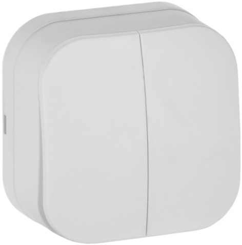 Изображение товара IEK EVH20-K01M-10: двухклавишный выключатель, IP20, белый