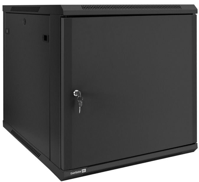 

Шкаф настенный 19", 12U Exegate EC-WM-12U.600.M.BLACK EX298622RUS телекоммуникационный (19", 12U, 600x600x635mm (ШхГхВ), передняя дверь металл, съемны, EC-WM-12U.600.M.BLACK