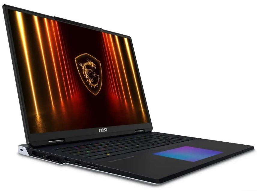 

Ноутбук MSI Titan 18 HX AI A2XWJG U9-275HX/96GB/8TB SSD/GeForce RTX 5090 24GB/18" UHD+ IPS/WiFi/BT/cam/Win11/black, Titan 18 HX AI A2XWJG-206RU