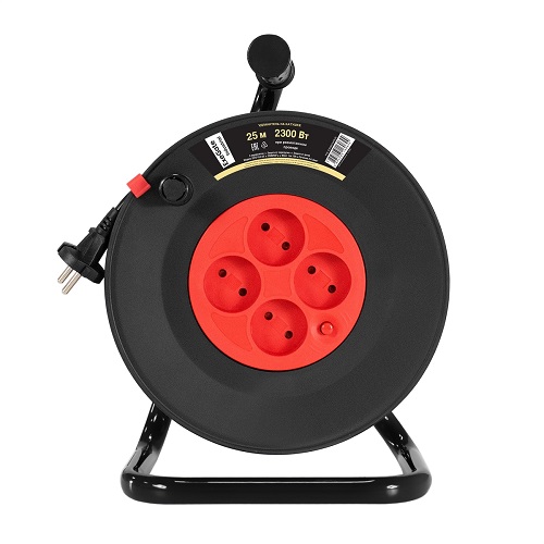 

Удлинитель Exegate ECS-10-2-25 EX295744RUS на катушке industrial (4 евророзетки, IP20, 25м, защита от детей, защита от перегрузки, 2х1,0мм2, 10А/2.3кВ, ECS-10-2-25