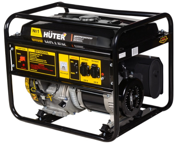 Изображение товара Бензиновый генератор Huter DY5000L мощностью 4.5 кВт для автономного электроснабжения