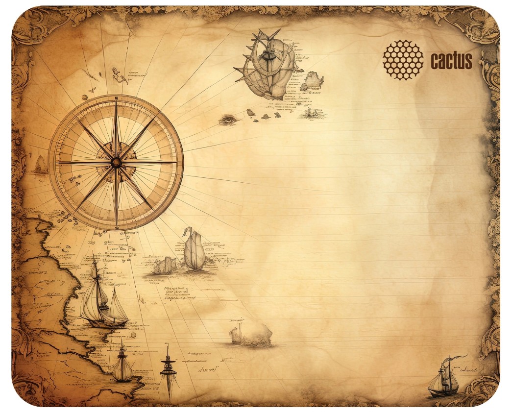 

Коврик для мыши Cactus CS-MP-P08XS Antique map 220x180x2мм, CS-MP-P08XS