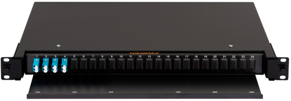 Изображение товара Оптический кросс NikoMax NMF-RP08LCUS2-TS-P1-1U-BK с 8 пигтейлами и DLC адаптером