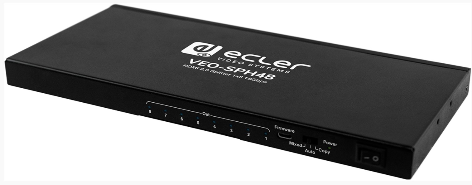 

Усилитель-распределитель Ecler VEO-SPH48 1:8 сигналов HDMI 2.0 с 3D, HDCP, HDR 10 и управлением EDID, VEO-SPH48