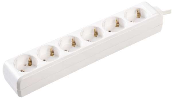 Изображение товара Удлинитель IEK WYP10-16-06-05-Z-N с 6 розетками и кабелем 5 метров