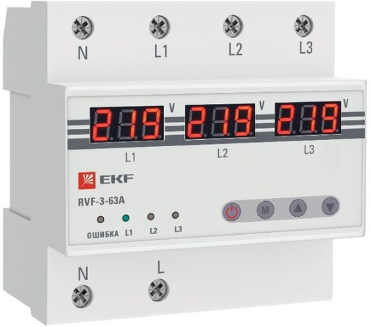 Изображение товара Реле выбора фаз EKF RVF-3-63a для управления нагрузкой