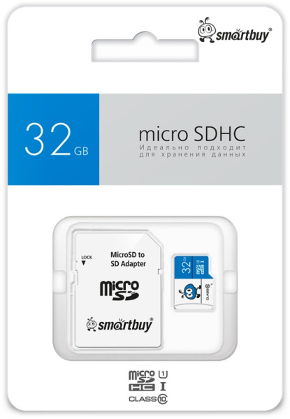 фото Карта памяти MicroSDHC 32GB SmartBuy SB32GMSDU1BLUE01 в Омске
