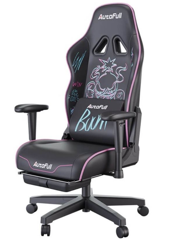 

Кресло игровое AutoFull AF111BS серия C3, с поддержкой для ног, цвет: черный, AF111BS