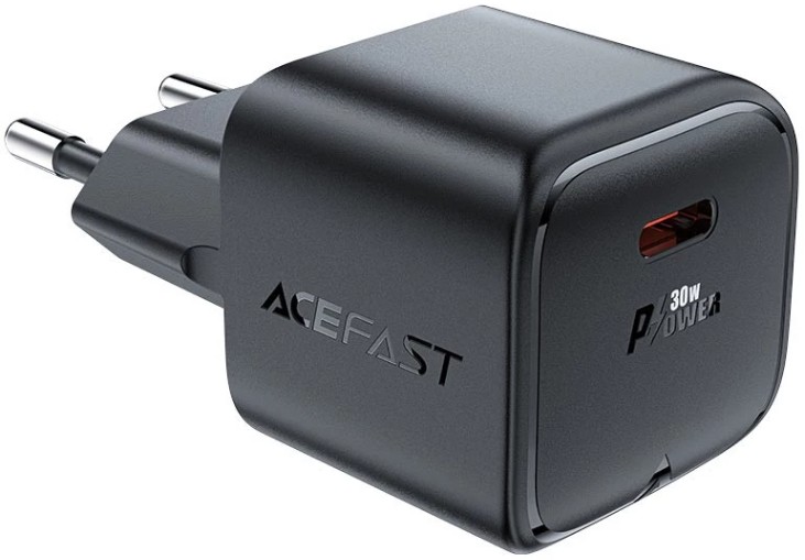 

Зарядное устройство сетевое ACEFAST A77 mini AF-A77-BK PD30W GaN USB-C charger (EU). Цвет: черный, A77 mini