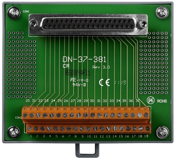 

Плата ICP DAS DN-37-381 CR I/O Connector Block (Pitch=3.81 mm) with DIN-Rail Mounting and Male-Male D-sub 1 M Cable, DN-37-381 CR