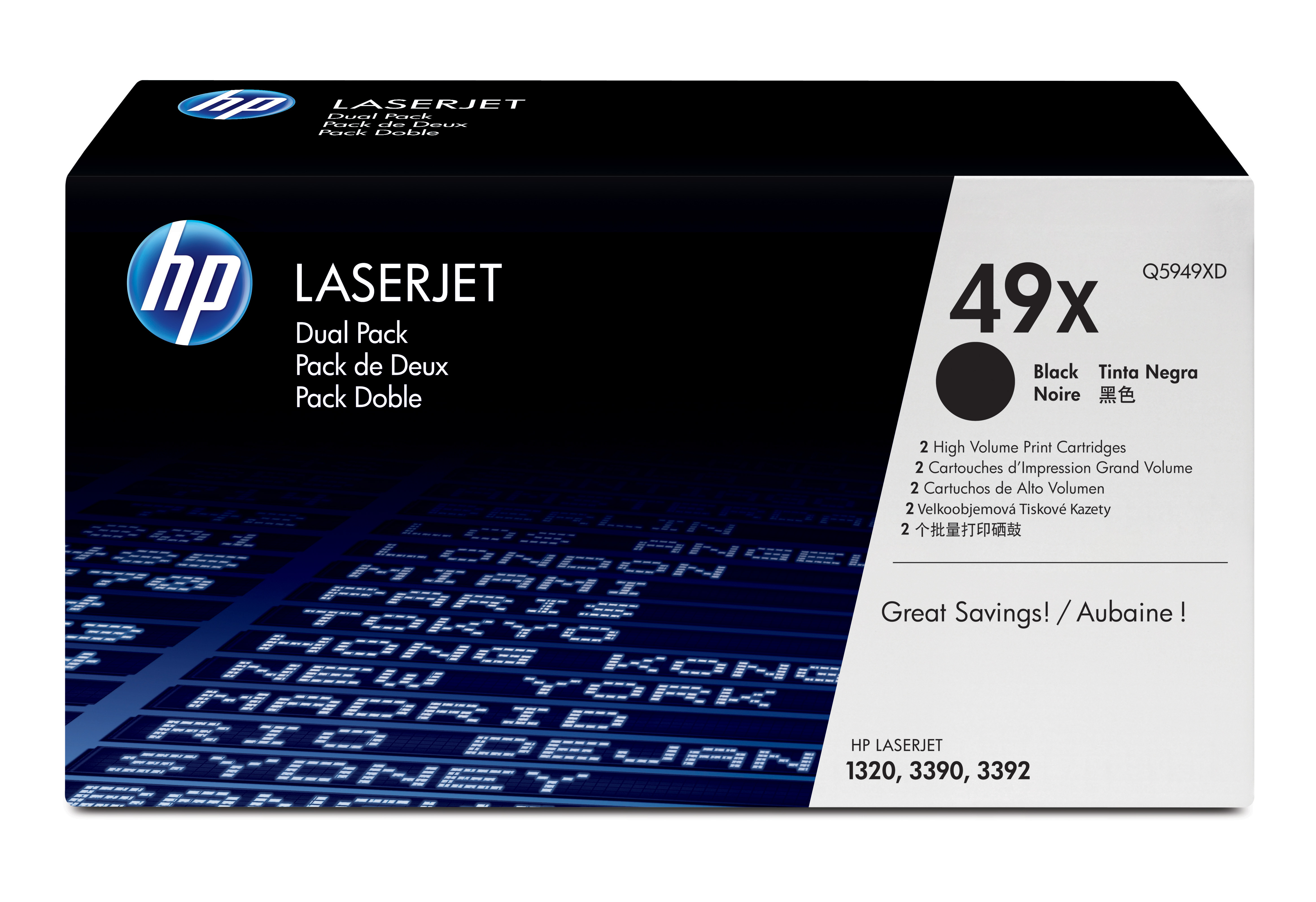 

Картридж HP 49X Q5949XD для принтера LaserJet 1320 (двойная упаковка), 49X