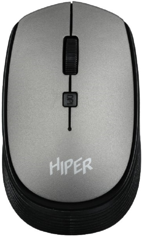 

Мышь Wireless HIPER HOMW-081 1000-1600 dpi, оптическая, 4 кнопки, USB-приемник, 2,4 ГГц, серый, HOMW-081