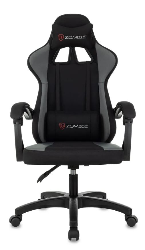 

Кресло игровое ZOMBIE WEAVER черный/серый с подголов. крестов. пластик подст.для ног пластик черный, WEAVER