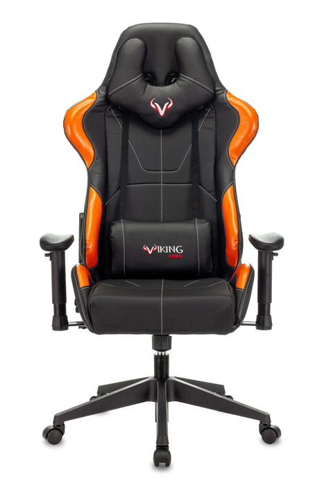 

Кресло Бюрократ VIKING 5 AERO ORANGE цвет черный/оранжевый, искусственная кожа, с подголов. крестовина пластик, VIKING 5 AERO ORANGE