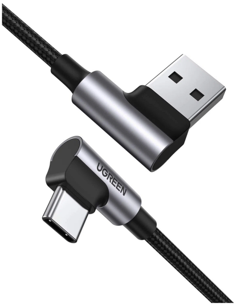 Изображение товара Кабель UGreen US176 USB-A на USB-C угловой для зарядки и данных