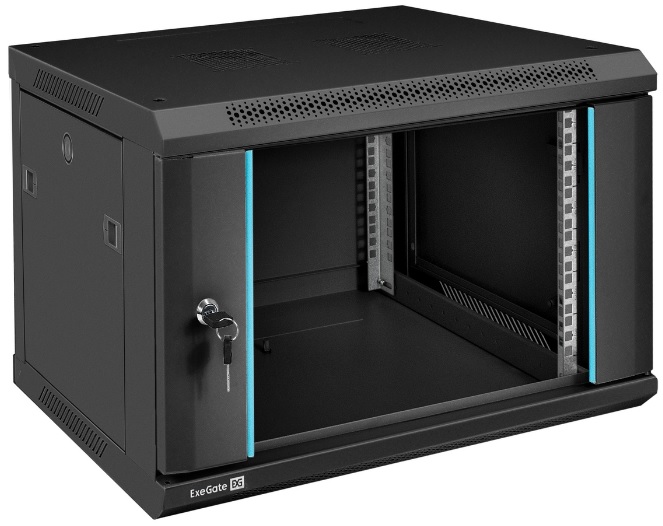 

Шкаф настенный 19", 6U Exegate EC-WM-6U.450.G.BLACK EX298605RUS телекоммуникационный (19", 6U, 600x450x370mm (ШхГхВ), передняя дверь закаленное стекло, EC-WM-6U.450.G.BLACK