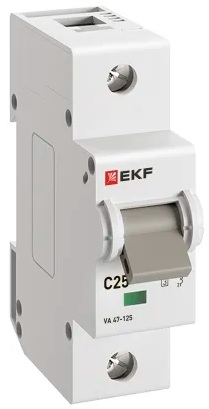 

Автоматический выключатель EKF mcb47125-1-25C ВА 47-125 1P 25А (C) 15кА PROxima, mcb47125-1-25C