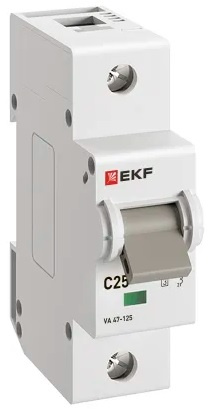 Изображение товара Автоматический выключатель EKF mcb47125-1-25C 25А IP20 модульный серия PROxima