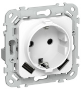фото Розетка с заземлением  IEK FI-R14-16-1-U21-D31-K01