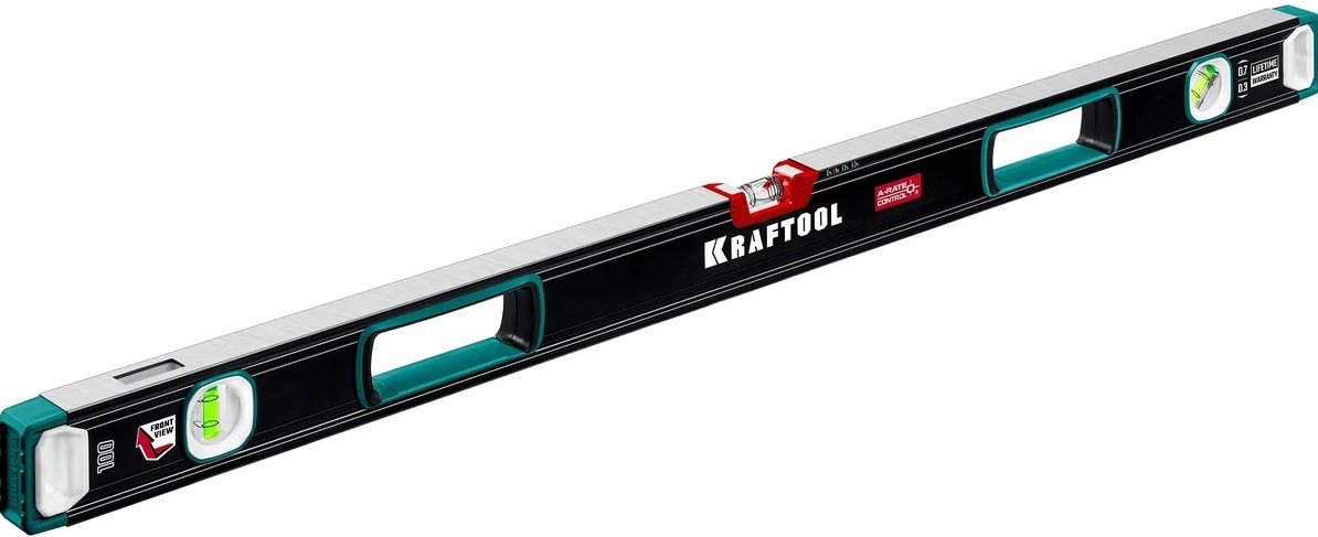 

Уровень Kraftool A-RATE Control 34986-100 Kraftool сверхпрочный с зеркальным глазком 1000мм., A-RATE Control
