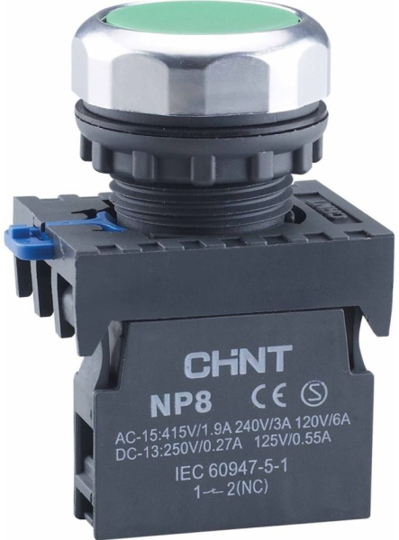 Изображение товара Кнопка управления CHINT 667584 плоская с подсветкой 22 мм