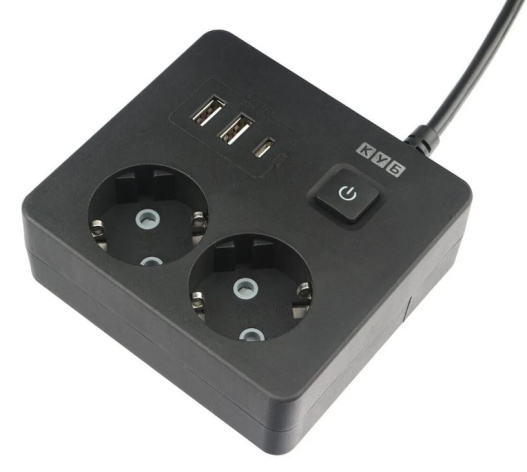 Изображение товара Сетевой фильтр Power Cube SPG5-B4 с USB и защитой, 2 розетки