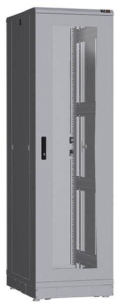 Изображение товара Напольный серверный шкаф 19\" TLK TFR-426080-GMMM-R2-GY с прозрачной дверью