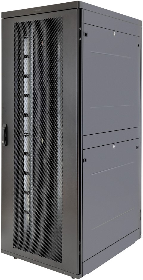 

Шкаф напольный 19", 48U Eurolan 60F-48-7A-94BL Rackcenter D9000 48U 750×1000, передняя дверь перфорированная одностворчатая, задняя дверь перфорирован, 60F-48-7A-94BL