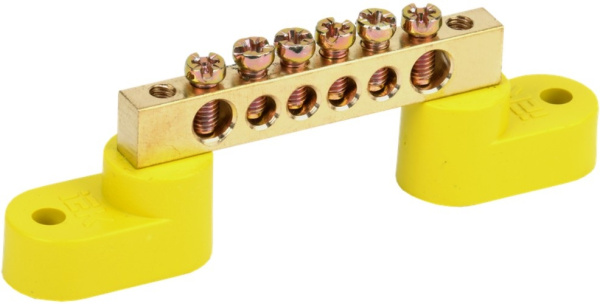 Изображение товара Шина PE ШНИ-6х9-6-У2-Ж для заземления с 6 точками подключения