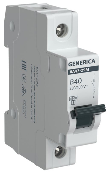 Изображение товара Автоматический выключатель GENERICA MVA21-1-040-B-G
