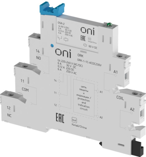 Изображение товара Интерфейсное реле ONI ORK-1-1C-ACDC230V для автоматизации
