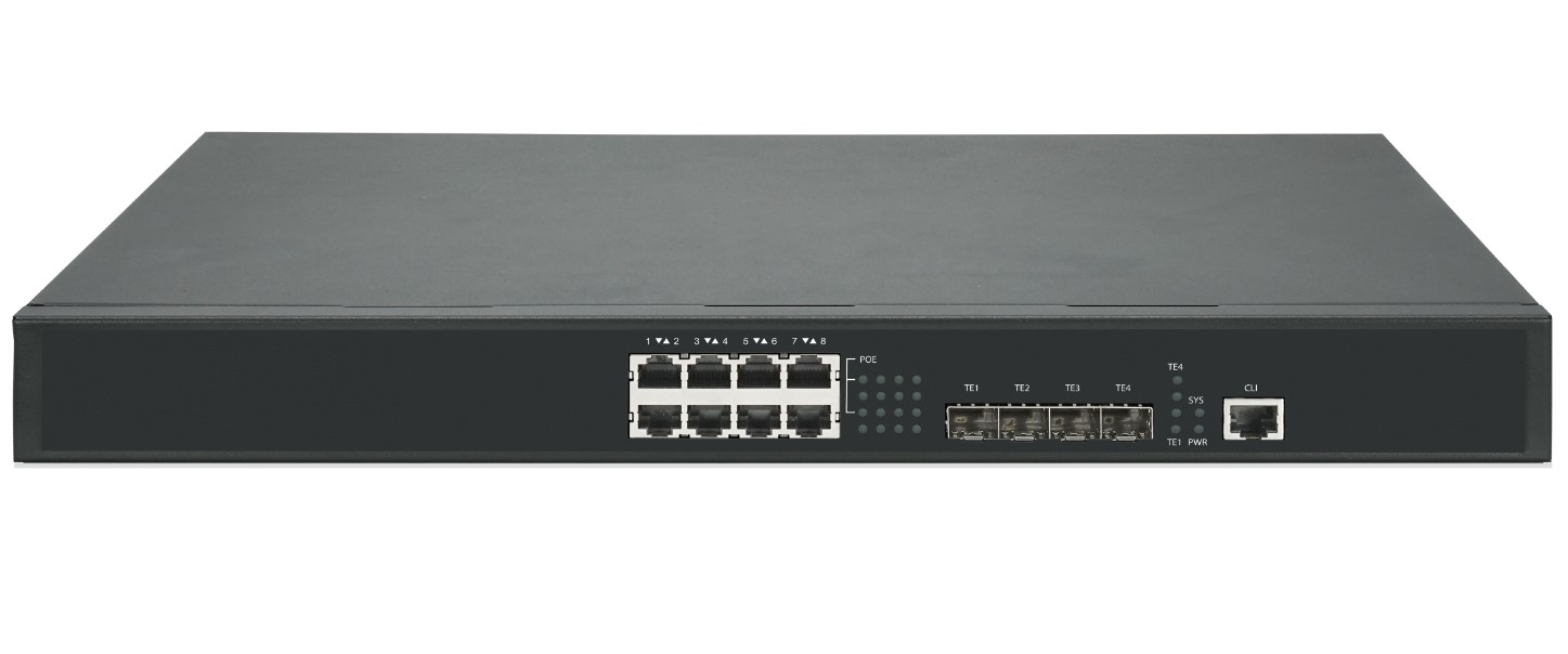 

Коммутатор управляемый GIGALINK GL-SW-G305-12P L3 PoE, Stack, 8*1/2.5 Гбит/с PoE (8 портов 802.3BT), 4*1/10Гбит/с SFP+, PoE 370Вт, GL-SW-G305-12P