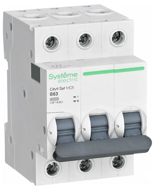 

Автоматический выключатель Systeme Electric C9F14363 City9 Set B 63А 3P 4.5kA 400В, C9F14363